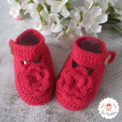 Chaussons bébé ballerines babies à fleurs