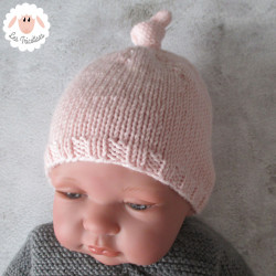 Bonnet de naissance en laine mérinos