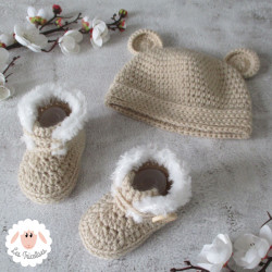 Bonnet ourson et chaussons d'hiver