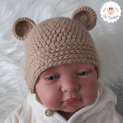 Bonnet ourson en laine épaisse