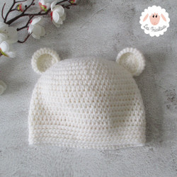 Bonnet ourson en laine épaisse