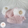Chaussons bébé en laine bordure fourrure