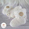 Chaussons bébé en laine bordure fourrure