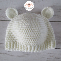 Bonnet ourson et chaussons de naissance en laine mérinos