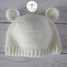 Bonnet ourson et chaussons de naissance en laine mérinos