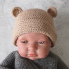 Bonnet ourson et chaussons assortis en laine mérinos bio