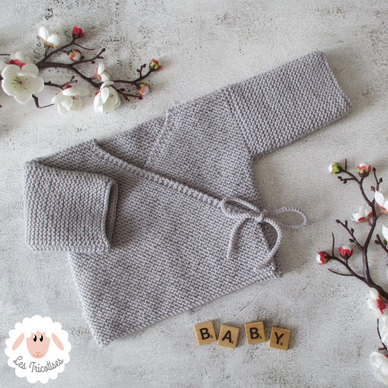 Brassière de naissance en laine mérinos