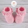 Chaussons bébé fille en laine bio rose