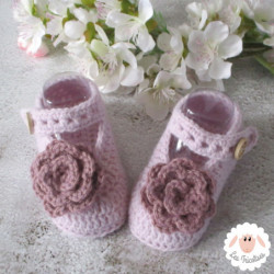 Chaussons bébé babies à fleurs
