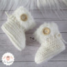 Chaussons bébé en laine bordure fourrure