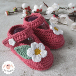 Chaussons bébé babies roses en coton bio