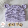 Bonnet bébé ourson en laine épaisse