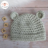 Bonnet bébé ourson en laine épaisse