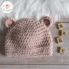Bonnet bébé ourson en laine épaisse