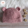 Bonnet bébé ourson en laine épaisse