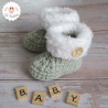 Chaussons bébé en laine épaisse et fausse fourrure