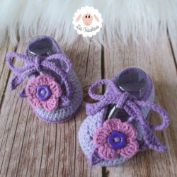 Chaussons bébé fille ballerines à fleurs