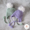 Bonnet style péruvien à pompon en fausse fourrure
