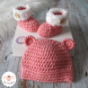 Bonnet ourson et chaussons fausse fourrure