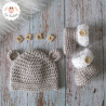 Bonnet ourson et chaussons fausse fourrure