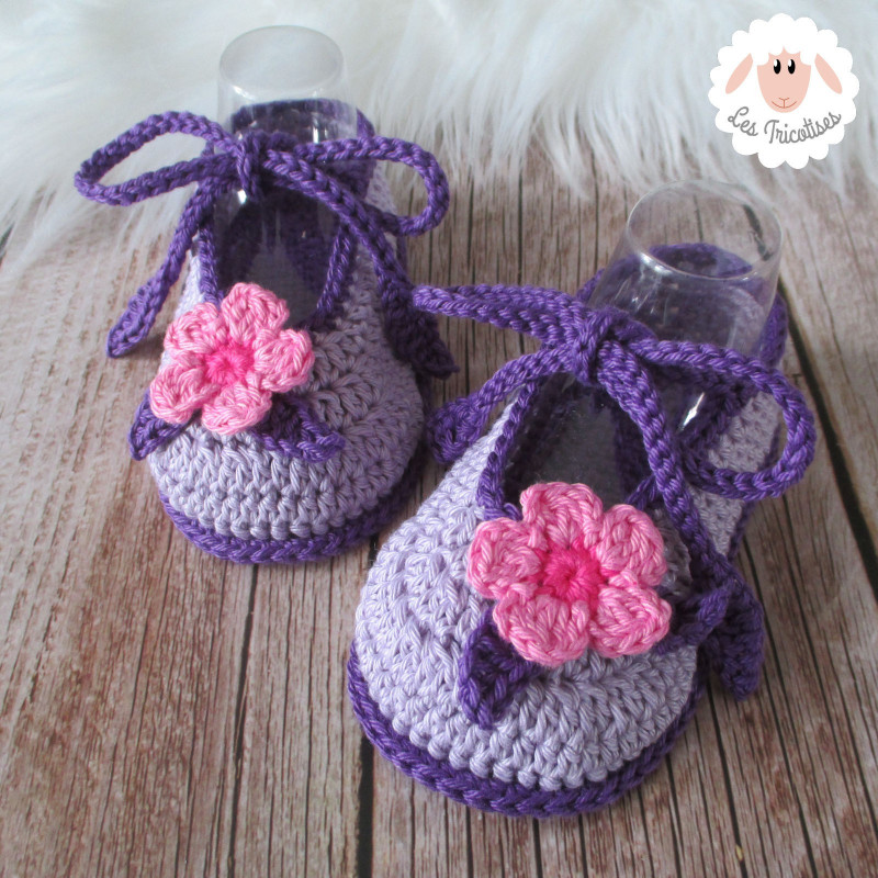 Chaussons ballerines parme fleurs roses