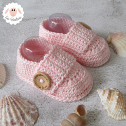 Chaussons bébé mocassins rose layette en coton