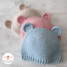 Bonnet bébé ourson en laine mérinos