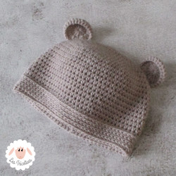 Bonnet ourson en laine mérinos