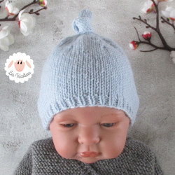Bonnet de naissance en laine mérinos