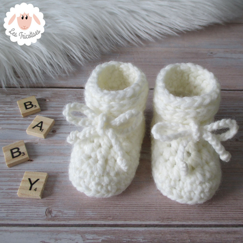 Chaussons bébé en laine épaisse