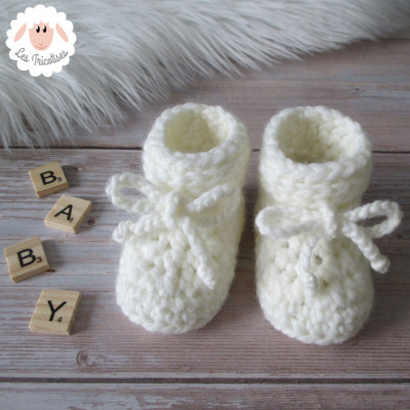 Chaussons bébé en laine épaisse