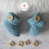 Chaussons à boutons en laine épaisse