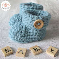 Ensemble Bebe Bonnet Style Peruvien Et Echarpe Bleu Ciel