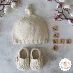Bonnet et chaussons assortis en coton bio