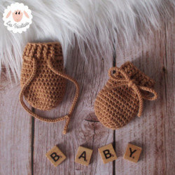 Moufles bébé en laine mérinos sur commande