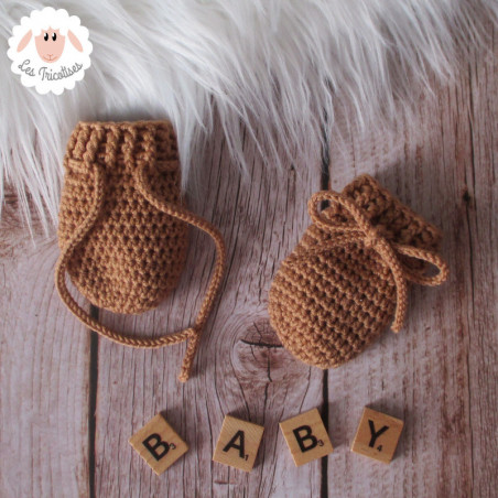 Moufles bébé en laine mérinos sur commande