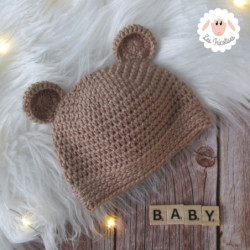 Bonnet ourson en laine épaisse