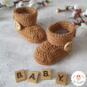 Chaussons bébé en laine mérinos à boutons