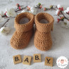 Chaussons bébé en laine mérinos à boutons