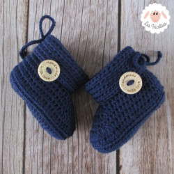 Chaussons à revers et boutons en laine mérinos