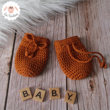 Moufles bébé en laine mérinos sur commande