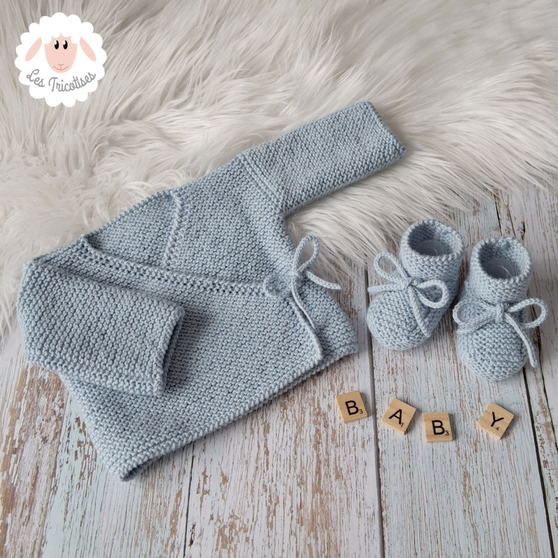 Brassière et chaussons en laine mérinos