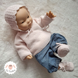 Ensemble de naissance brassière béguin chaussons en laine mérinos