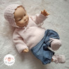 Ensemble de naissance brassière béguin chaussons en laine mérinos