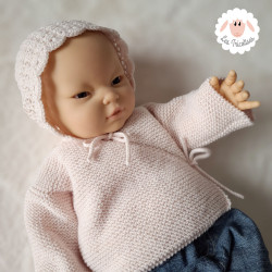 Ensemble de naissance brassière béguin chaussons en laine mérinos