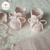 Ensemble de naissance brassière béguin chaussons en laine mérinos