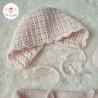 Ensemble de naissance brassière béguin chaussons en laine mérinos