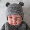 Bonnet ourson en laine mérinos