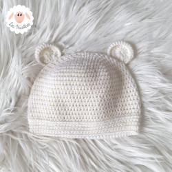 Bonnet ourson en laine mérinos