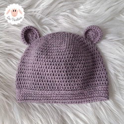 Bonnet ourson en laine mérinos